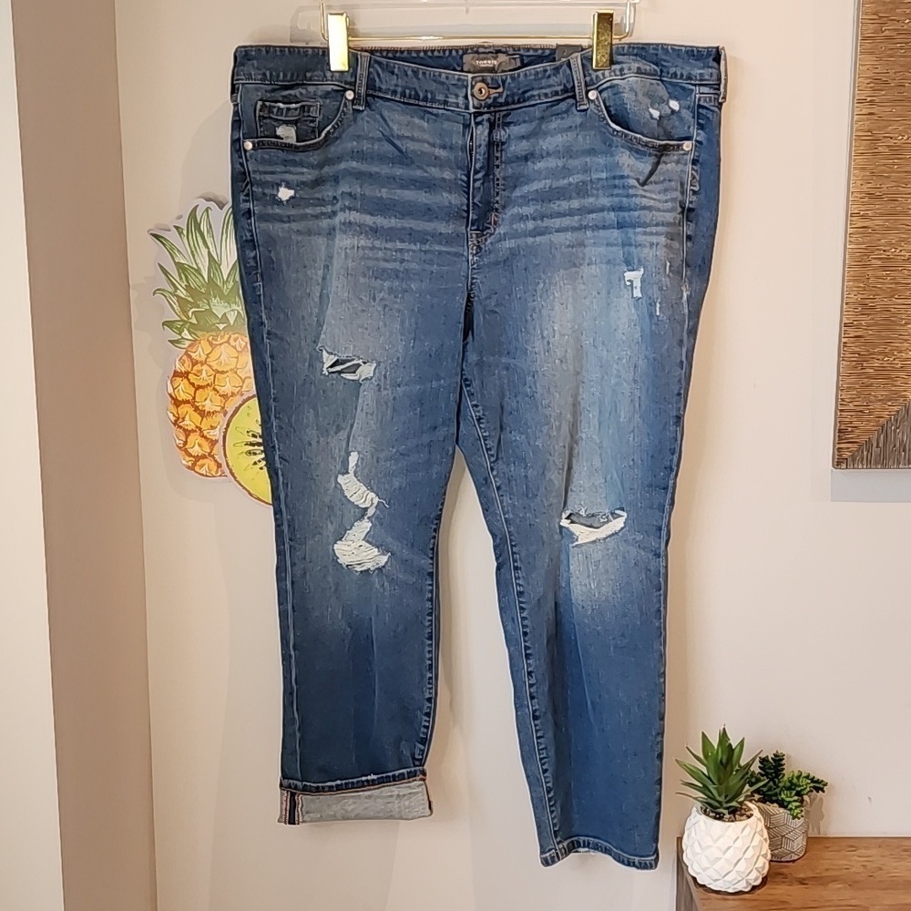 Torrid - Perfect Skinny Ankle Vintage Stretch Mid-Rise Jean in Hideaway Blue